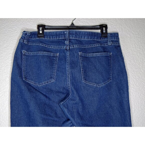 Riders by Lee Mid Rise Capri Jeans Dark Wash Denim Cropped Size 14 Style 1312569 - Picture 5 of 7